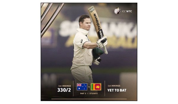 Smith, Khawaja lead Australia to 330/2 against SL